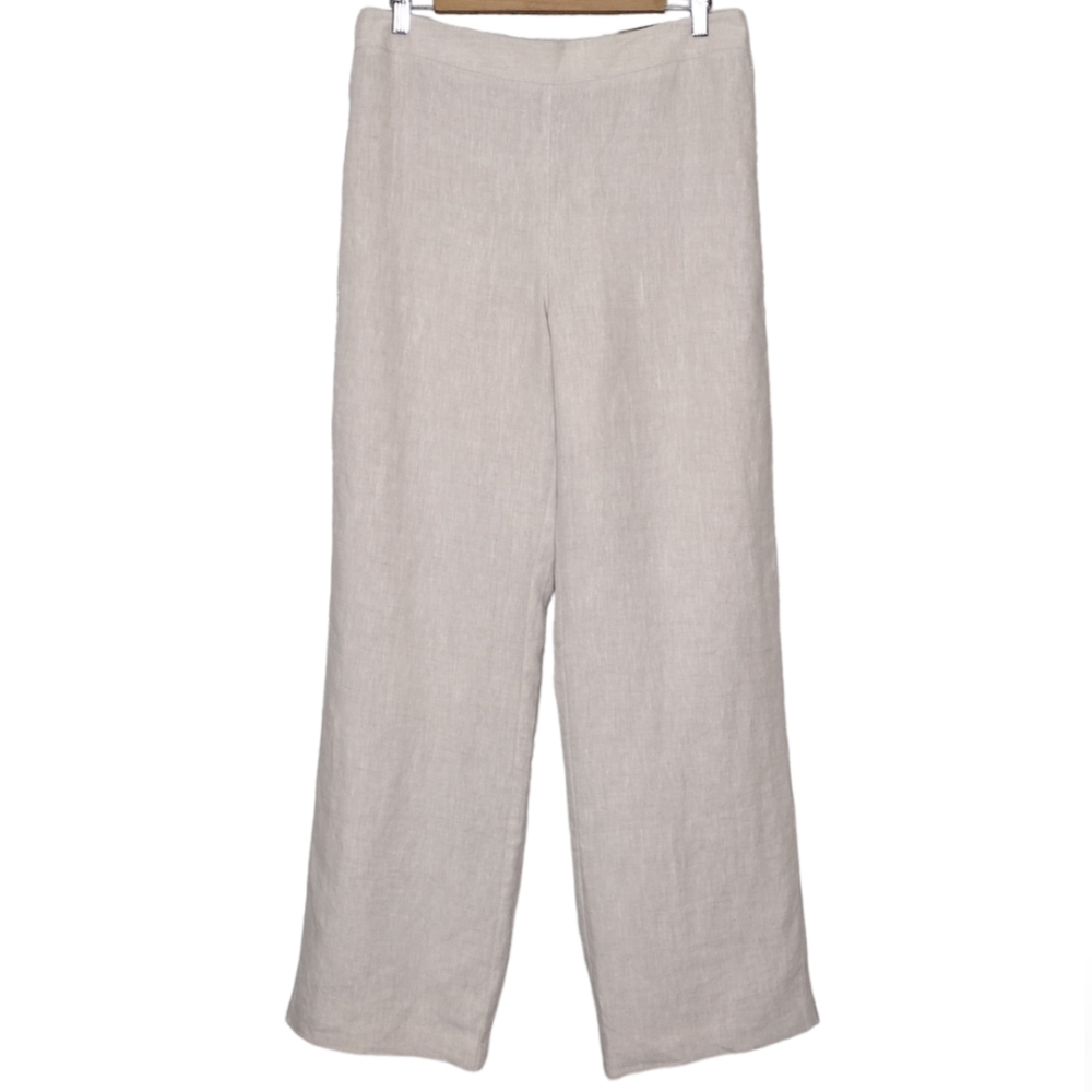 NWT Chico's Saba Linen Regular Basic Flax Women's High-Rise Trouser Pants Size 1